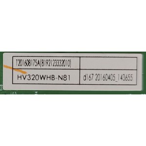 MAIN PARA TV COBIA / NUMERO DE PARTE T201608175A / TD.MS3393T.752 / A16099952-0A00796 / CNC3393LBT_19D2 V1.1 / PANEL CN32CN82 / DISPLAY HV320WHB-N81 / MODELO C32LED1301	